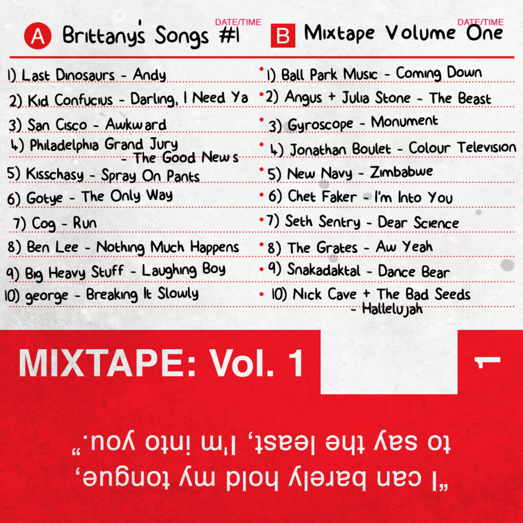 Mixtape, Vol. 1. CD Version, Front.