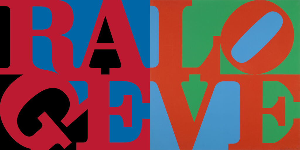 Mixtape, Vol. 4. Original Inspiration. Credit: Rage Against The Machine's 'Renegades' album (2000), with art direction by Aimée Macauley and based on Robert Indiana's 'Love' series (1967).