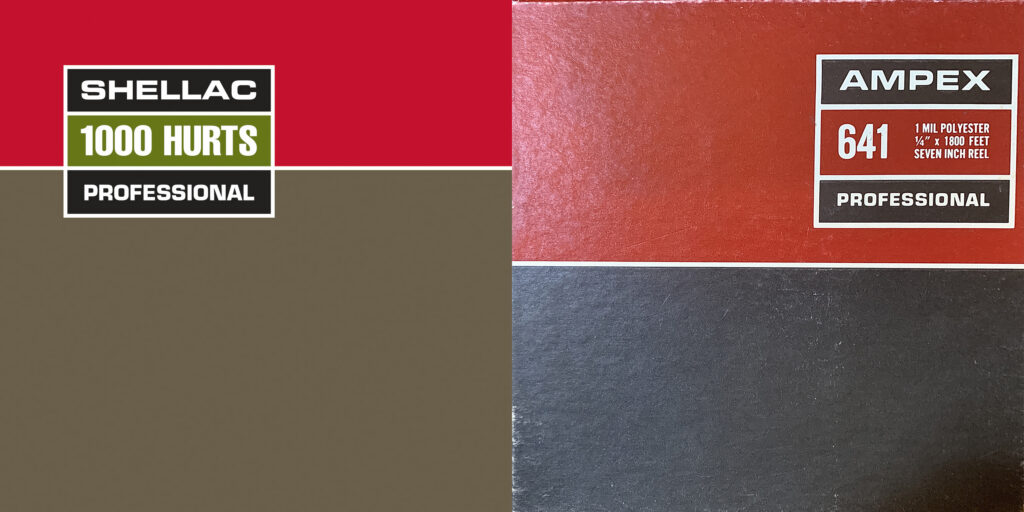 Mixtape, Vol. 6. Original Inspiration. Credit: Shellac's '1000 Hurts' album (2000), with layout and illustration by David Babbitt and based on Ampex's long play tape boxes.