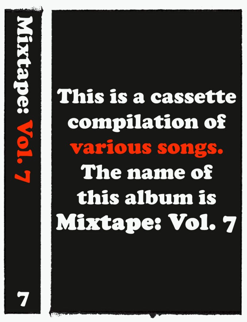 Mixtape, Vol. 7. Front.